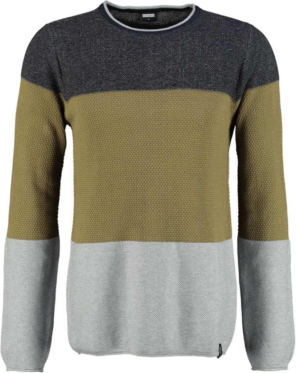 Herenkleding Truien Vesten Kultivate Trui KN TWISTBLOCK Bergmans Fashion Outlet Webshop GRATIS VERZENDING