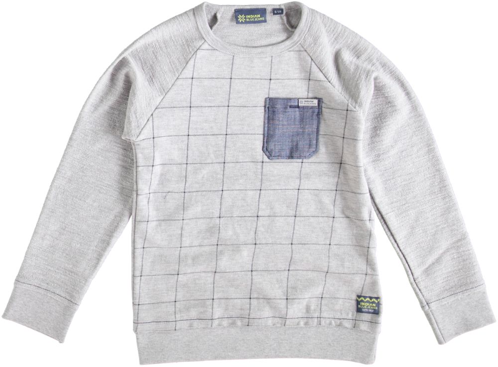 Indian Blue Sweater CHECK ZIPPER