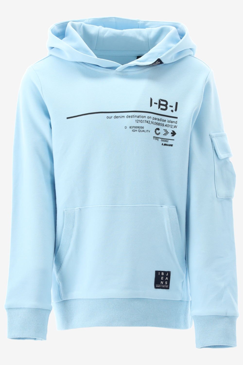 Indian Blue Hoodie HOODED KANGAROO PKT