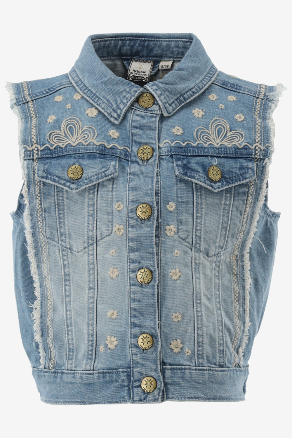 Indian Blue Gilet Denim Gilet Embroidery