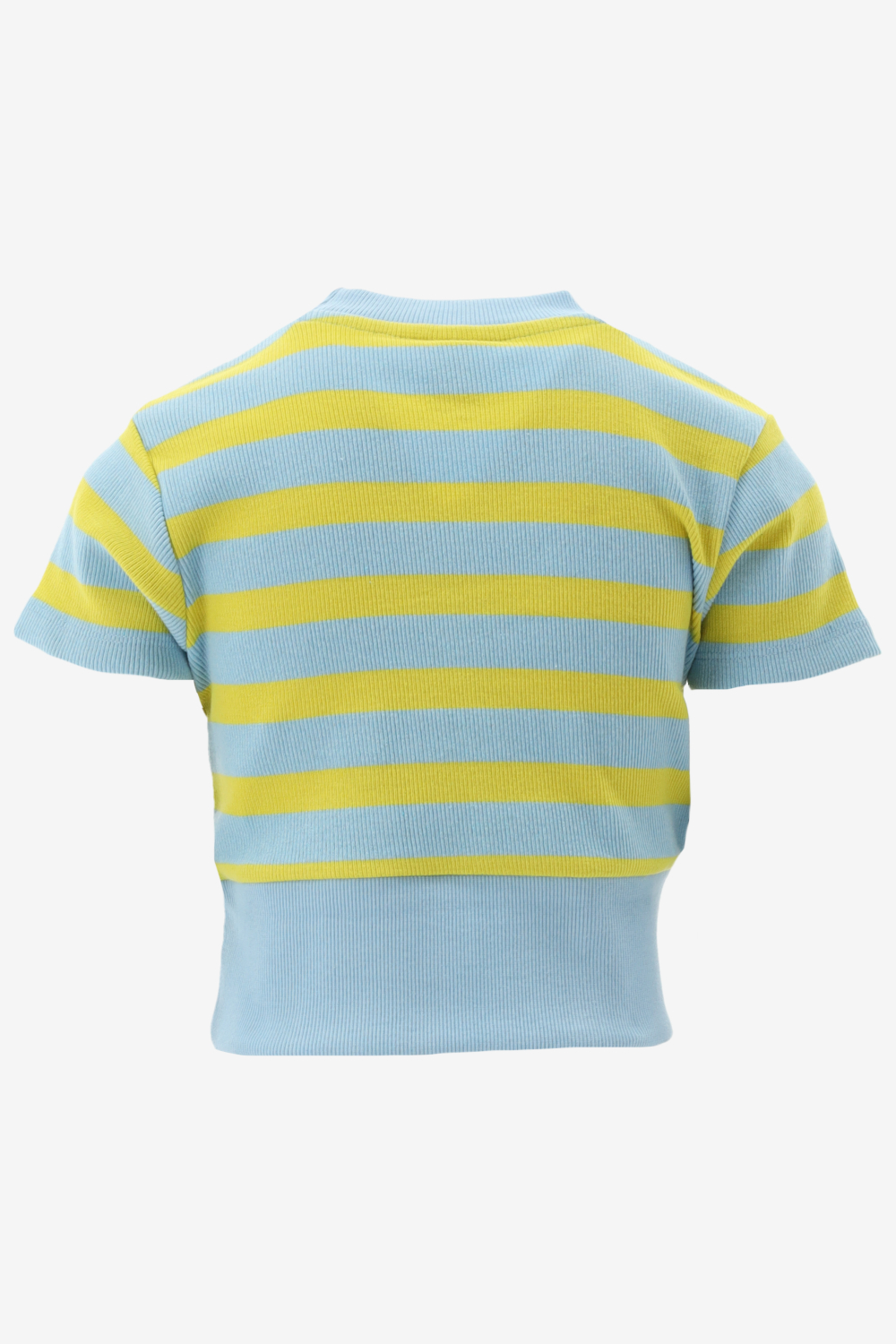 Indian Blue T-shirt Cropped T-Shirt Stripe