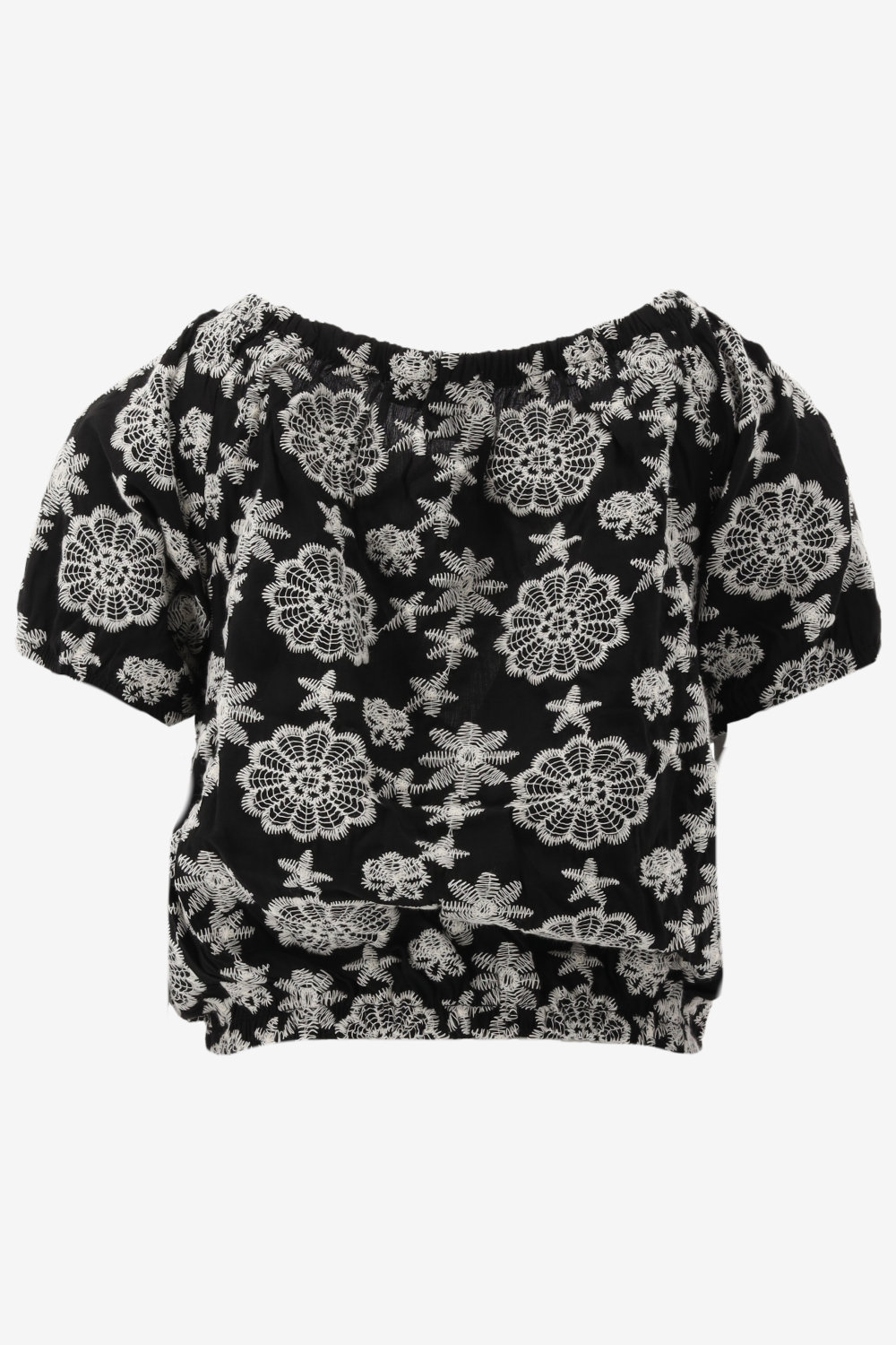 Indian Blue Blouse Flower Embroidery Shirt