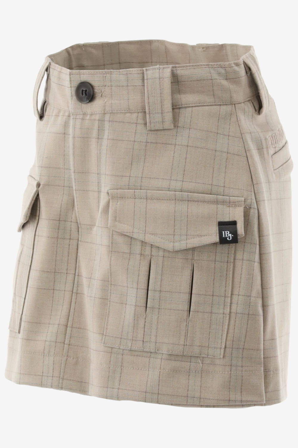 Indian Blue Short Check Cargo Skort