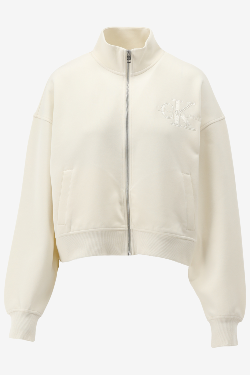 Calvin Klein Sweatvest SATIN APPLIQUE ZIP-T, YBI