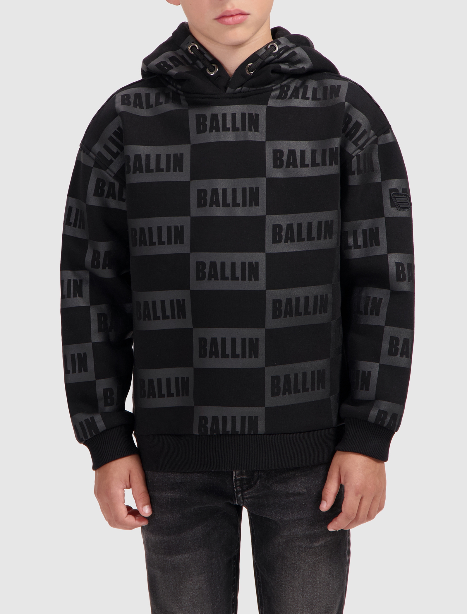 Ballin Hoodie CHECK LOGO PRINT