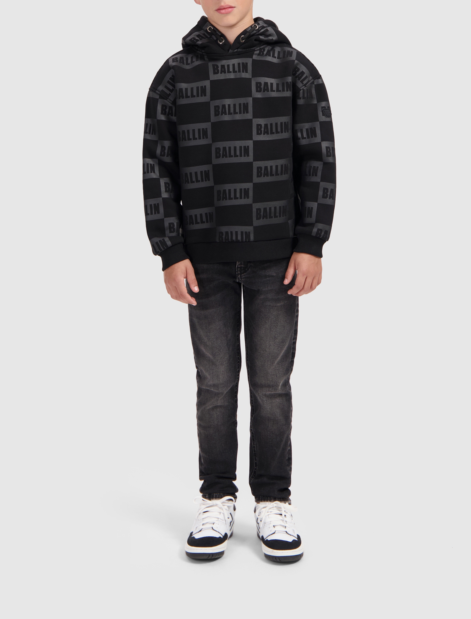 Ballin Hoodie CHECK LOGO PRINT