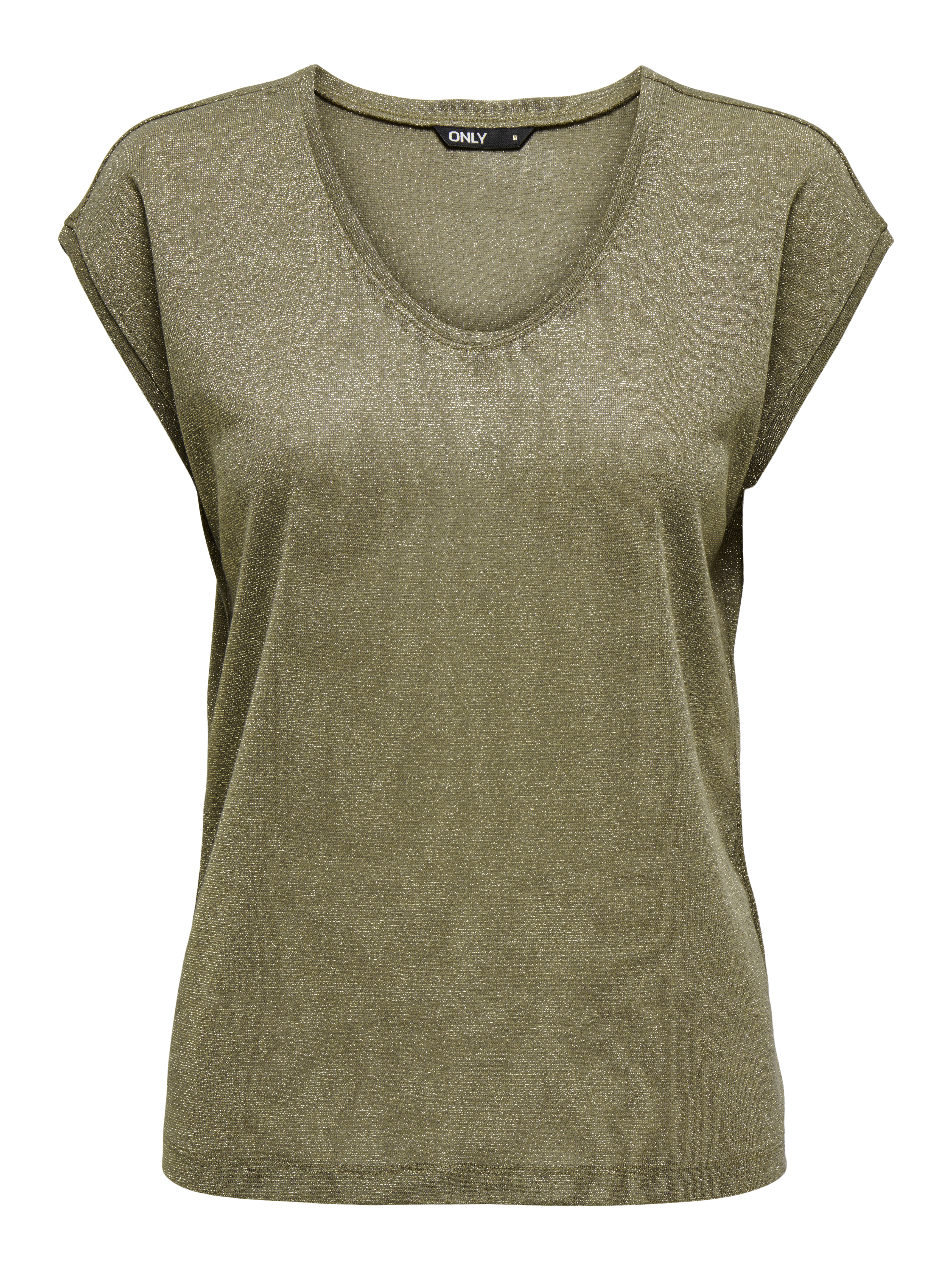 Only T-shirt SILVERY S/S V NECK LUREX TO