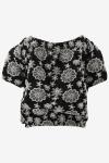 Indian Blue Blouse Flower Embroidery Shirt