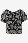 Indian Blue Blouse Flower Embroidery Shirt