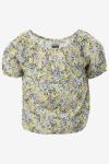 Indian Blue Blouse Cropped Flower Top