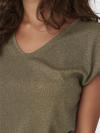 Only T-shirt SILVERY S/S V NECK LUREX TO