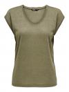 Only T-shirt SILVERY S/S V NECK LUREX TO